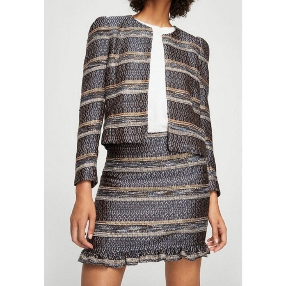 Mango Open Front Suit Blazer ~ Multi-Color Us Med… - image 1